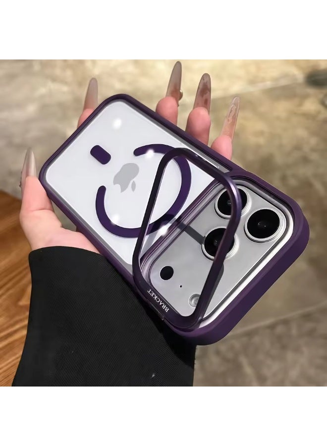 جراب شفاف مزود بحامل كاميرا مدمج قابل للتعديل لهاتف iPhone 17 Pro، جراب مغناطيسي شفاف مزود بعدسة كاميرا لهاتف iPhone 17 Pro - Image 3